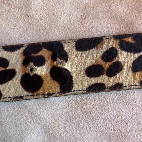 Another Line Inc leopard print cow hide big gold color buckle and end cap sz 30 - Picture 9 of 10